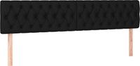 vidaXL Hoofdbord 180x7x78/88 cm Stof Zwart