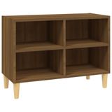 VidaXL Tv-meubel met houten poten 69,5x30x50 cm bruin eikenkleur