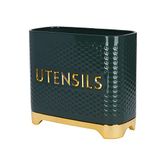 KitchenCraft Lovello Getextureerde keukengerei houder, 19 x 9 x 18cm - Hunter Green & Gold