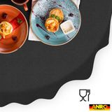 ANRO Tafelkleed Effen linnenlook Antraciet Ovaal 260x140cm Rechte rand Afwasbaar Waterafstotend