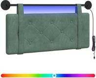 vidaXL Hangend hoofdbord Met LED-verlichting Zeegroen Fluweel
