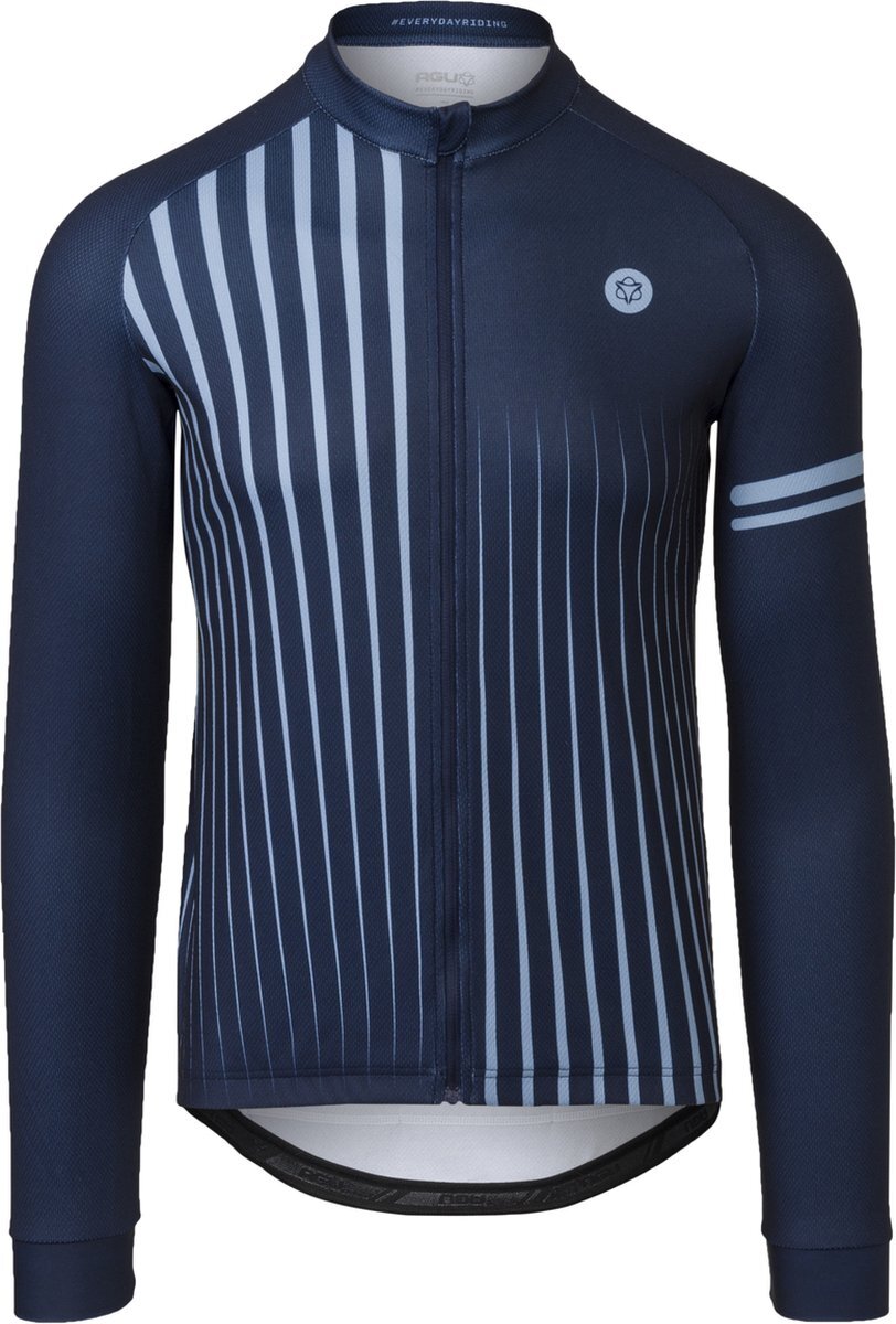 AGU Faded Stripe Fietsshirt Lange Mouwen Essential Heren - Deep Blue - Maat L