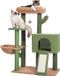 Merkloos / Sans marque Bol Krabpaal voor katten 104 cm Moderne Cactus Pluche Krabpaal voor volwassen katten met grotere grot, verwijderbaar bovenbed, wiebelende bal, sisal touw, groen.