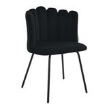 Milton & Oldbrook Velvet Eetkamerstoel Julfa Zwart
