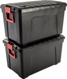 IRIS Store-It-All Opbergbox - 110L - Kunststof - Zwart - Set van 2