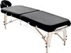 QUIRUMED Shiatsu Opvouwbare houten ligstoel, 219 x 63 cm, zonder rugleuning, zwart