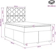 vidaXL LED Boxspringbed met Matras Donkerbruin 120 x 200 cm Stof