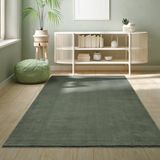 the carpet RELAX – Extra Zacht & Wasbaar Vloerkleed tot 30°C met Antislip Onderzijde – Fluweelachtige Structuur – Voor Slaapkamer of Woonkamer – Donkergroen, 80 x 150 cm