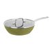 Sitram 715705 stoofpan van gerecycled aluminium, Ø 24 cm, H 7 cm, metallic groen, PFOA-vrije binnencoating, handvat van roestvrij staal, glazen stoomdeksel, voor alle warmtebronnen inclusief inductie