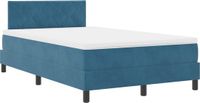 vidaXL LED Boxspringbed met Matras Donkerblauw 120 x 190 cm Fluweel