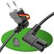 conecto Netsnoer Euro 90° stekker naar C7 bus IEC 90° Euro stroomkabel voor huishoudelijke apparaten 1,00m zwart
