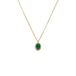 Lucardi Dames Stalen goldplated vintage ketting met groen zirkonia - Ketting - Staal - Goudkleurig - 47 cm