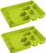 Hega hogar Bestekbak/bestekhouders 6-vaks lime groen - 40 x 30 x 5 cm - Keuken opberg accessoires