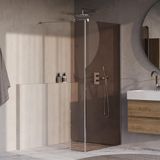 Brauer Oblivion Inloopdouche Brons Glas 100 x 200 cm met Zijwand 30 cm incl. Glascoating Chroom