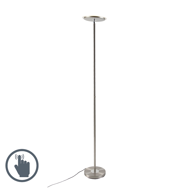 Leuchten direct Moderne vloerlamp staal incl. LED - Hanz