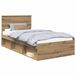 vidaXL Bedframe Artisanaal eiken Massief grenenhout 100 x 200 cm
