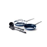 Blue Diamond Kookpannen set 4-delig met deksel - blauw - anti-aanbak - PFAS-vrij