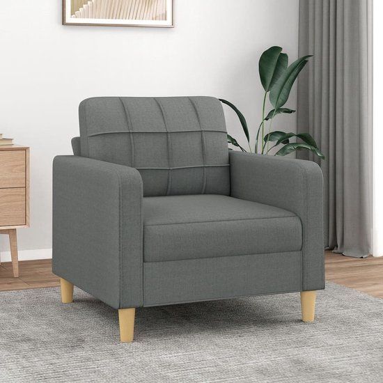 vidaXL Fauteuil - Stof - Donkergrijs