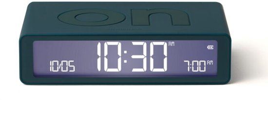 Lexon Flip Classic ON OFF omkeerbare oplaadbare Wekker - Trendy Duck Blue