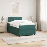 vidaXL Boxspringbed met matras Donkergroen 120 x 190 cm Fluweel
