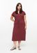 s.Oliver Bordeaux Robe mi-longue en jersey avec cordon de serrage et encolure en V pour femmes - Taille 54