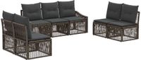 vidaXL Tuinbankenset 7-delig Grijs Polyrattan