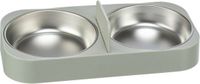 Trixie Voerbak Dubbel RVS Kunststof - Met Scheidingsplaat, Slipvast - 32x16x5 cm