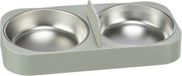 Trixie Voerbak Dubbel RVS Kunststof - Met Scheidingsplaat, Slipvast - 32x16x5 cm