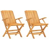 VidaXL Opklapbare tuinstoelen, 2 stuks, Teak