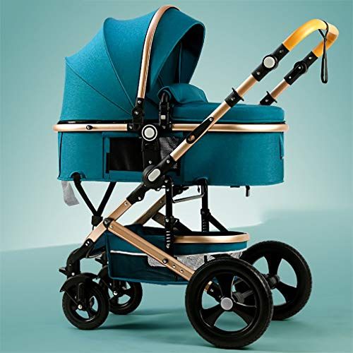 TXTC Kinderwagen - Compacte Buggy - Draagbaar - Anti-shock - Aluminium Frame - Gouden buis-groen