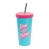 Grupo Erik Stranger Things Rik-O-Mania Isothermische Mok met Deksel en Rietje - Ijskoffiemok - Dubbelwandige Geïsoleerde Roestvrijstalen Mok - 550 ml