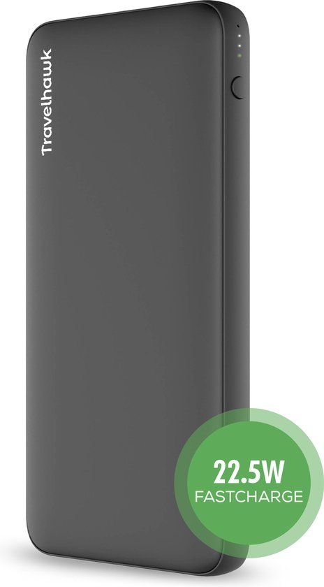Travelhawk Powerbank 10000 mAh - 22.5W Fastcharge - Zwart