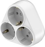 BES LED Stopcontact Splitter - Verdeelstekker - 3 Stopcontacten - Randaarde - Wit