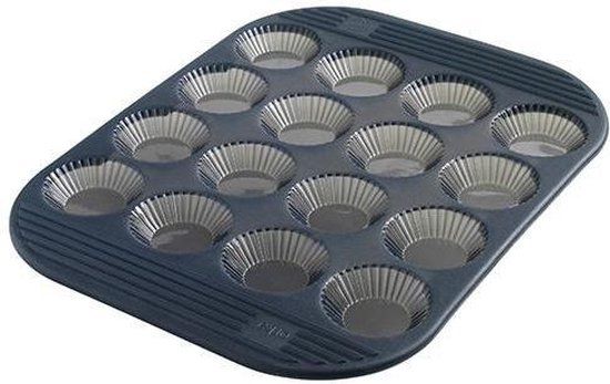 Mastrad Siliconen Mini Quiche Bakvorm - Grijs - Rond - 25 cm