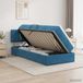vidaXL Opbergbed met hoofdeinde, donkerblauw, 90 x 200 cm, fluweel