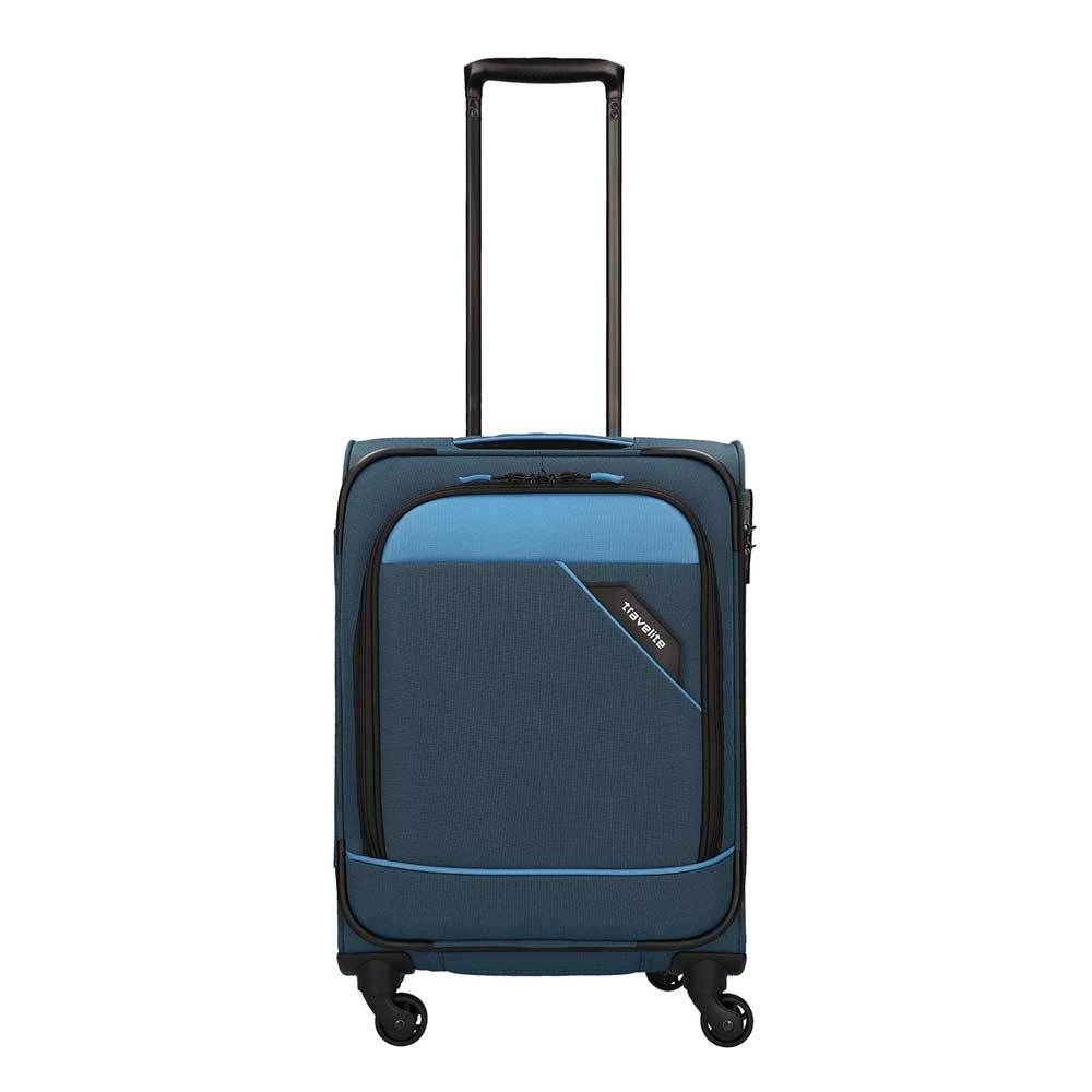 travelite Derby 4 Wiel Trolley 55 Blauw Zachte Koffer - Blauw - Polyester
