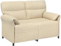 vidaXL Bank 100% polyester, metalen frame, MDF, Multiplex, Crèmekleurig