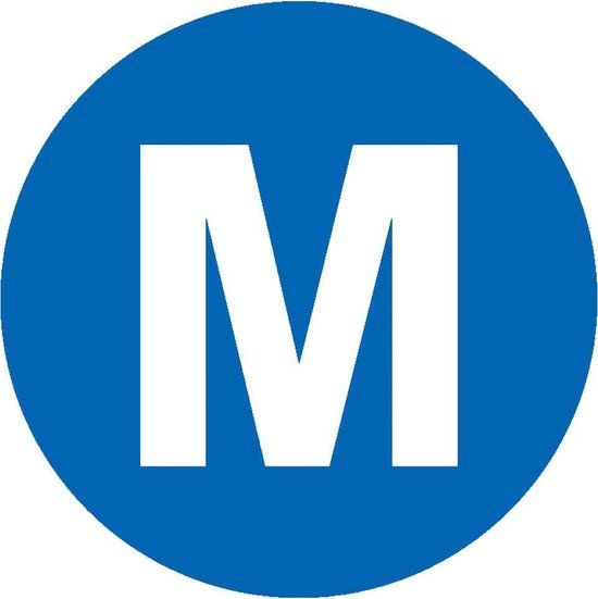 Middengeleider sticker - blauw wit - 16 mm - 20 per vel