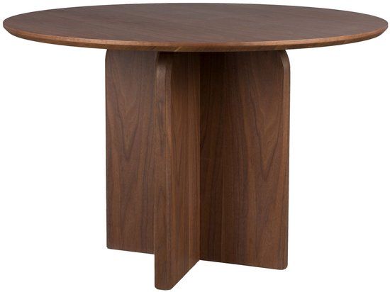 Housecraft Living Laurent Eettafel Rond 120 cm Hout Walnootkleur - Bruin