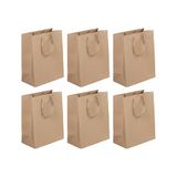 Eurowrap 28800-2Cpack - Set van 6 Kraft Cadeauzakken - Groot Formaat - 26,5x14x33cm