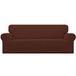 Easy-Going Stretchsofahoes, 1-delige bankhoes, meubelbeschermer, bank, zacht met elastische onderkant, voor kinderen, polyester spandex jacquardstof, kleine ruitjes (Sofa, Koffie)