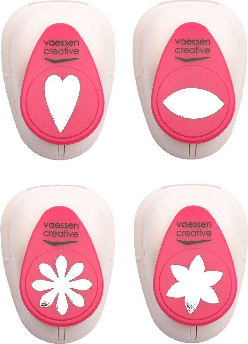 Vaessen Creative Figuurpons Set Medium 4 stuks - Wit