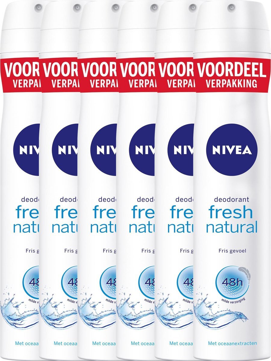 Nivea Fresh Natural - 200 ml - Deodorant - 6 st - Voordeelverpakking