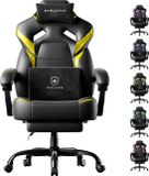 GTPLAYER - Gaming Chair - 200kg with Footrest and Lumbar Headrest - Yellow