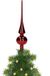 Merkloos / Sans marque Decoris Kerstboom piek - Donkerrood - 26 cm - Glas - Glanzend