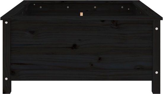 vidaXL Plantenbak - 82,5x82,5x39 cm - Massief Grenenhout - Zwart