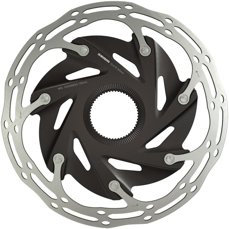 SRAM Centerline XR Rotor remschijf tweedelig afgerond profiel Centerlock zwart/zilver