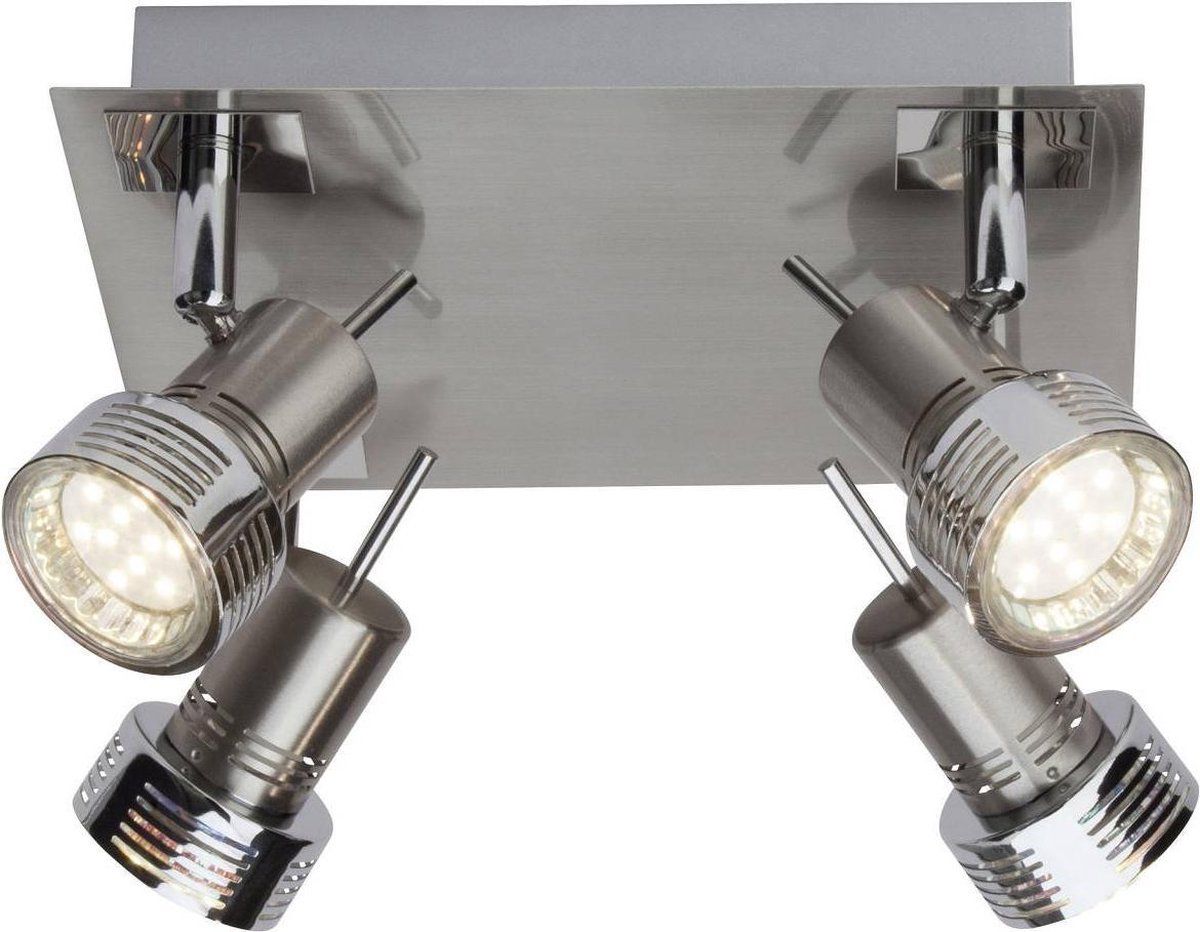 Brilliant Kassandra LED Spot Panel 4-flg - Metal - Chrome - 4x LED-PAR51
