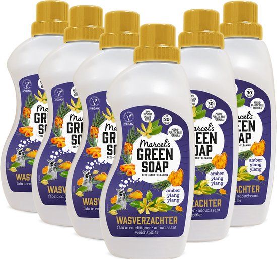 Marcel's Green Soap Wasverzachter - Amber & Ylang Ylang - 6 x 750ml - 180 wasbeurten