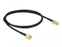 DeLOCK 90443 coax-kabel LMR100 1 m RP-SMA Zwart